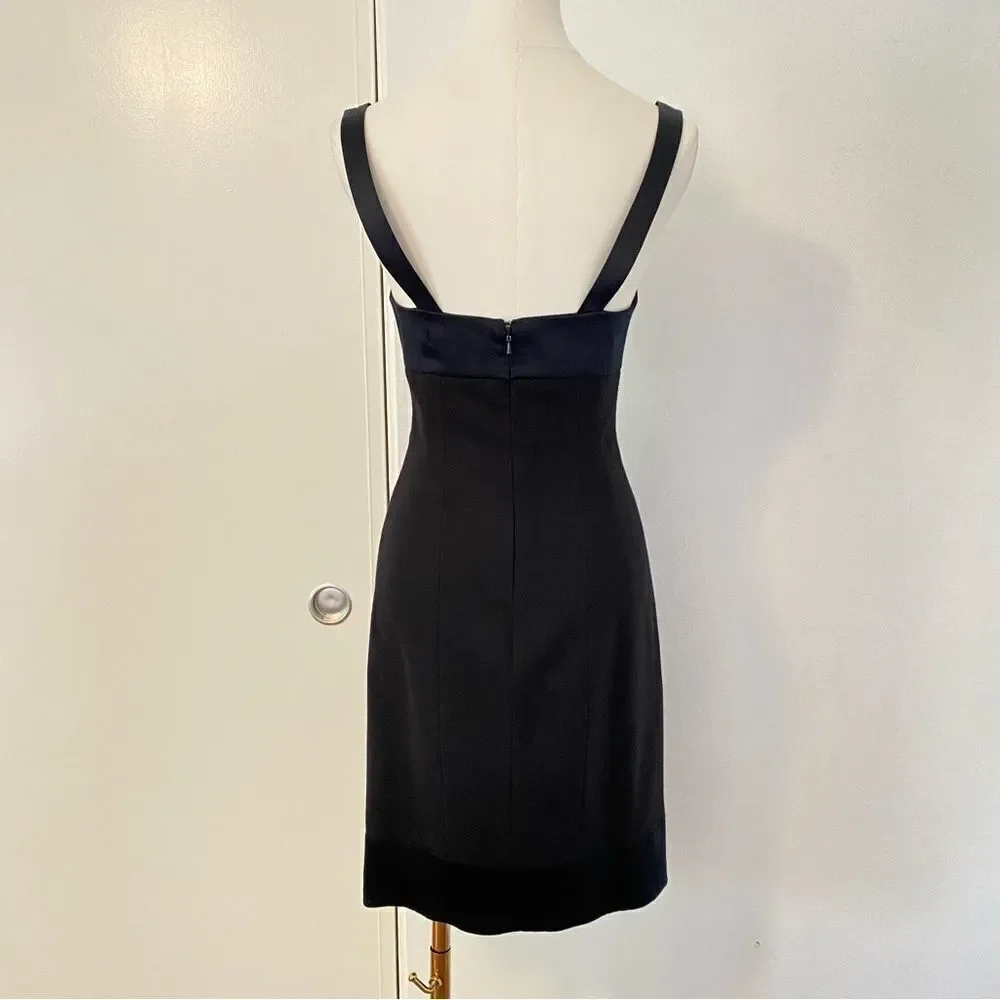 Rebecca Taylor Black Wool and Lastol Bustier Style Dress Size 2